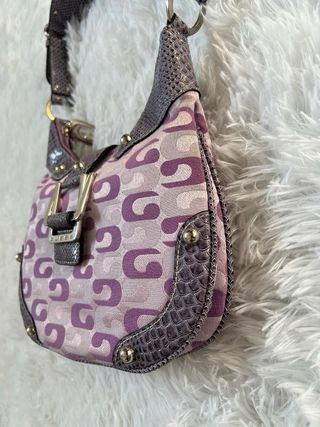 Borsa Guess viola rosa jacquard