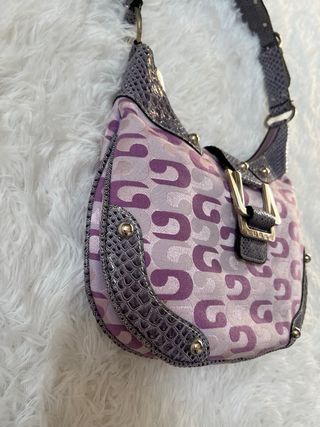 Borsa Guess viola rosa jacquard