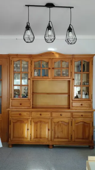 Mueble Comedor Madera y Cristal