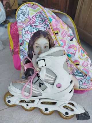 Conjunto Patinaje Niña Bolsa y Casco