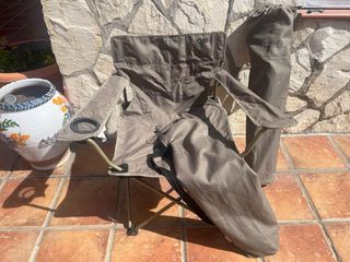 2 Sedie pieghevoli da campo beige/marrone