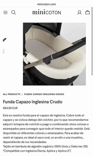 Cochecito Bebé Inglesina Aptica. Silla nueva