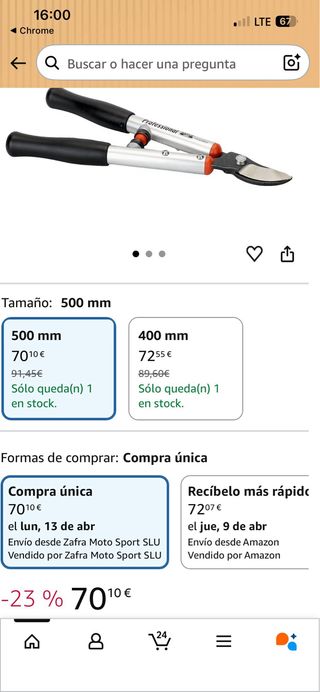 Tijera de podar Bahco P114 SL