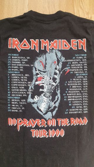 Camiseta Iron Maiden No Prayer On The Road Tour 90
