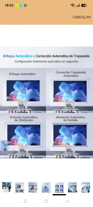 Proyector Portátil Alwtniet 4K 8K Full HD