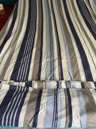 Funda Nórdica Cama 135 Rayas Azul y Gris