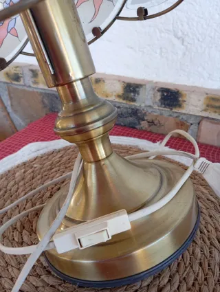 Lámpara vintage cristal y metal