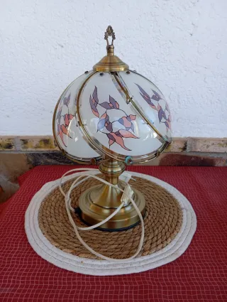 Lámpara vintage cristal y metal