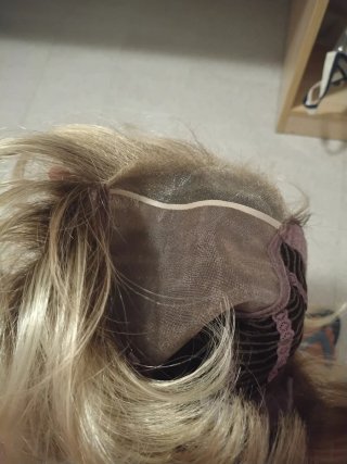 Peluca pelo natural rubio
