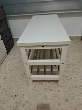 Banco zapatero 2 niveles madera y metal