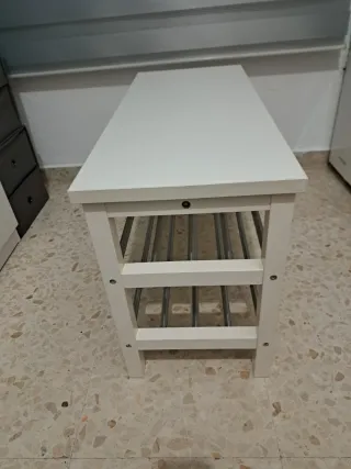 Banco zapatero 2 niveles madera y metal