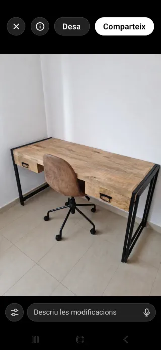 Escritorio y silla vintage madera y metal