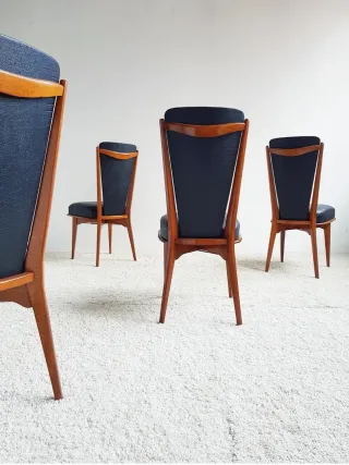 Set de 4 sillas Mid Century. Francia 50s.