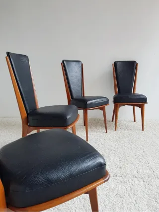 Set de 4 sillas Mid Century. Francia 50s.