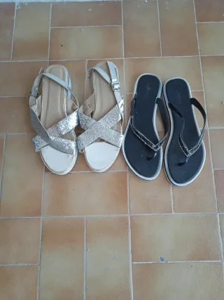 Lote de sandalias mujer y regalo ( leer texto )