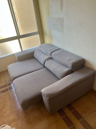 Sofá 3 plazas gris El Corte Inglés extensible