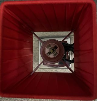 Lámpara de mesa pantalla roja