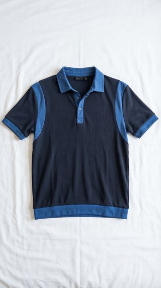 Polo ASOS Diseño Rayas Azul y Negro Talla XS