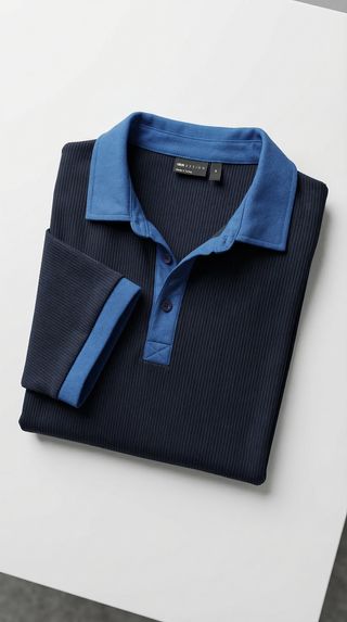 Polo ASOS Diseño Rayas Azul y Negro Talla XS