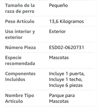 Parque para mascotas con techo desmontable
