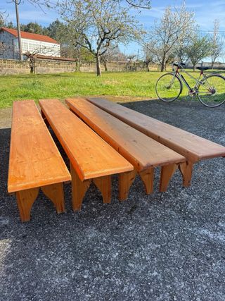 Set 4 bancos madera exterior