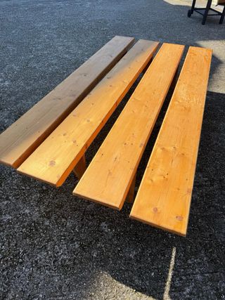 Set 4 bancos madera exterior