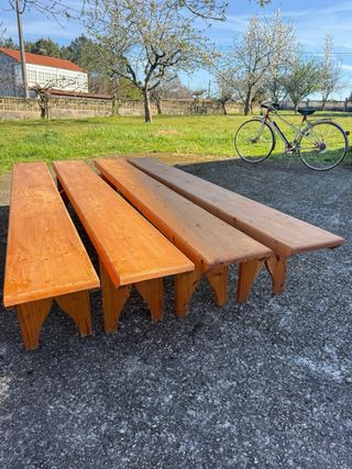 Set 4 bancos madera exterior