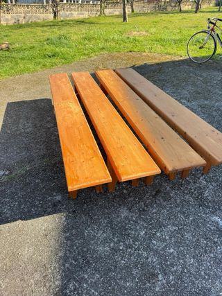 Set 4 bancos madera exterior