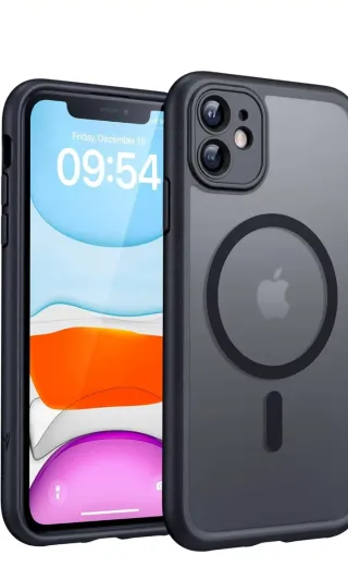 Funda iPhone 11 Negra Transparente MagSafe