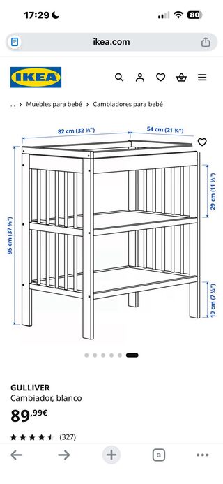 Cambiador IKEA GULLIVER Blanco