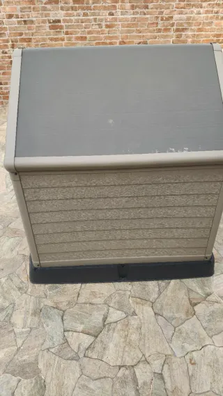 Caseta Perro Grande Beige/Gris