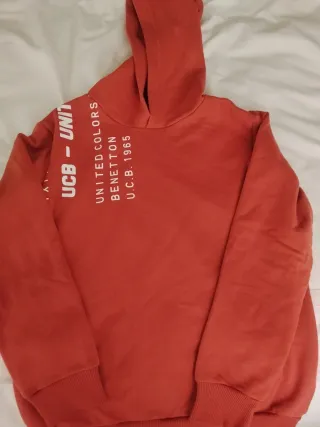Sudadera Niños Benetton color caldera. Talla 10/11