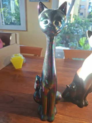 Lote 2 gatti in ceramica vintage #8