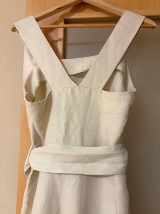 Vestido Massimo Dutti Lino Talla 40 Beige