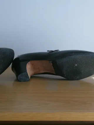 Zapatos Flamenco Pulsera Piel Negros