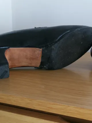 Zapatos Flamenco Pulsera Piel Negros