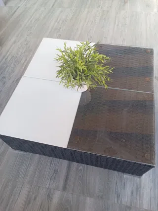 Conjunto Sofá y Mesa Ratán Exterior