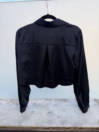 Blusa Zara Negra Satinada