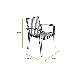 Set de 6 sillas de jardín aluminio y madera