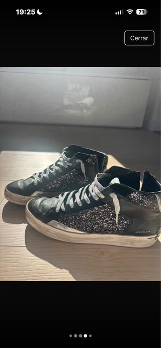 Zapatillas Crime London Glitter Negro/Plata