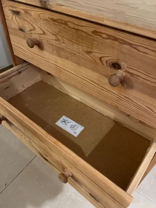 Cajonera de madera natural