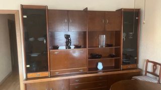 Mobile da pranzo in legno, tavolo ovale e 4 sedie