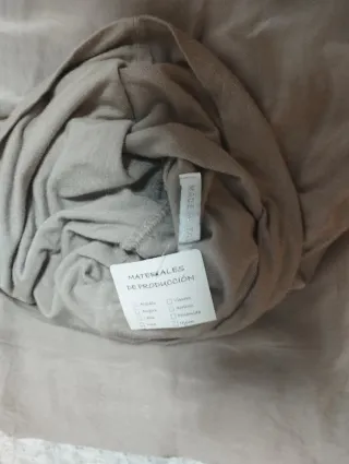 Pantalón ancho fluido mujer beige