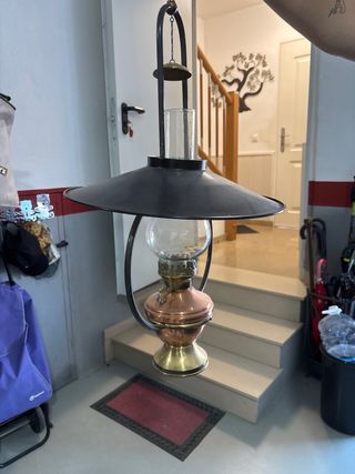 Lámpara colgante metal y cristal