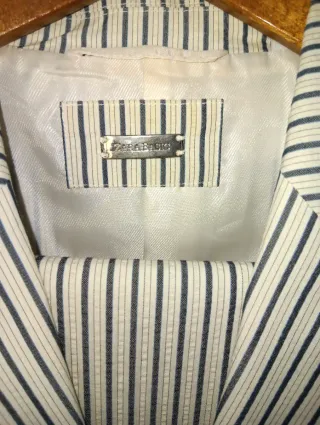 Traje Rayas Zara Azul y Blanco