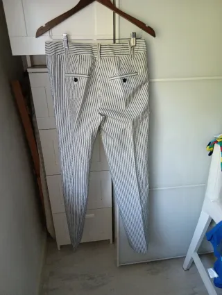 Traje Rayas Zara Azul y Blanco