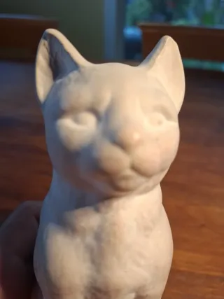 Figura gato cerámica bizcocho sin esmaltar #10