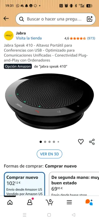 Jabra Speak 410 Altavoz Portátil