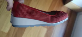 Zapatos cuña rojos talla 38