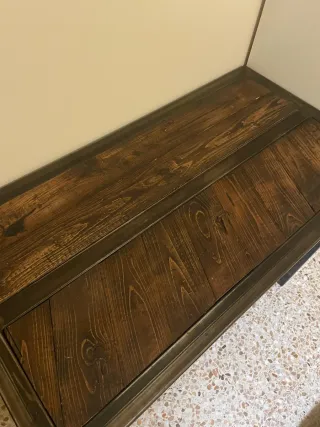 Mesa Hierro y Madera Maciza artesanal